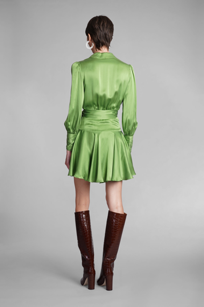 Shop Zimmermann Dress In Green Silk