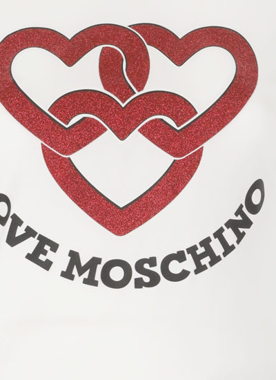 Shop Love Moschino T-shirt With Print In Optical White