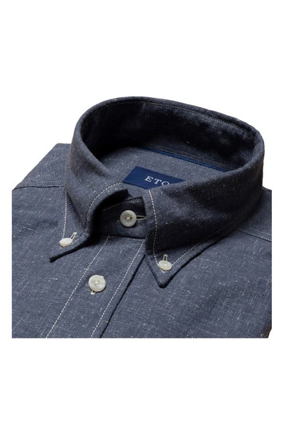Shop Eton Slim Fit Recycled Cotton Shirt In Blue