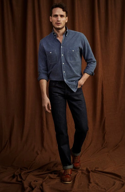 Shop Eton Slim Fit Recycled Cotton Shirt In Blue