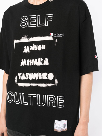 Shop Miharayasuhiro Maison Mihara Yasuhiro Men Self Culture Logo T-shirt In Black