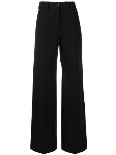 Shop Mm6 Maison Margiela Mm6 Women  Long Straight Tailored Trousers In Black