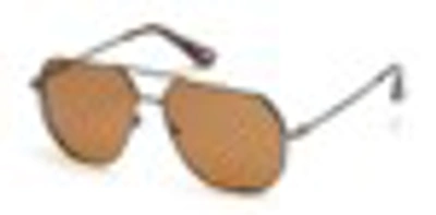 Shop Skechers Brown Navigator Mens Sunglasses Se6150 08e 61 In Brown / Gun Metal / Gunmetal