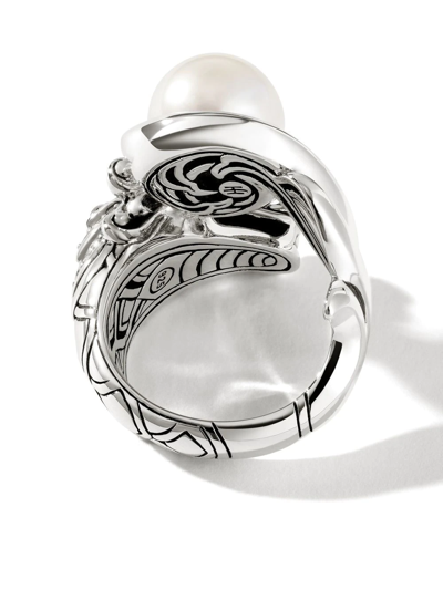 John Hardy Legends Naga Diamond And Pearl Ring In Silver