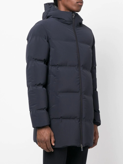 Shop Herno Padded Mid-length Coat In Blue