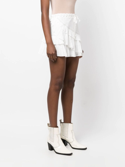 Shop Loveshackfancy Ruffle-trimmed Mini Skirt In White