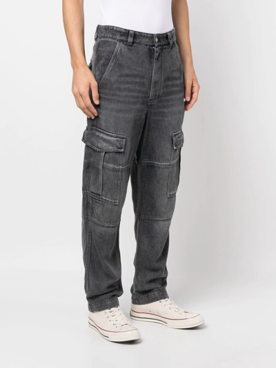 Shop Isabel Marant Terence Straight Cargo Trousers In Grey