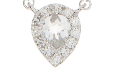 Shop Ef Collection Diamond & Topaz Teardrop Pendant Necklace In 14k White Gold