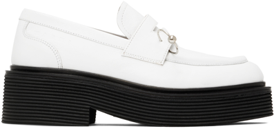 Shop Marni White Piercing Loafers In 00w01 Lily White