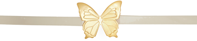 Shop Blumarine Off-white Butterfly Belt In N0106 Betulla