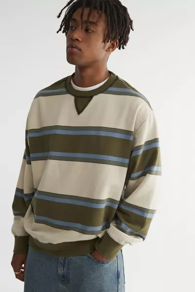 Urban Outfitters Uo Striped Crew Neck Sweatshirt In Yellow Multi | ModeSens