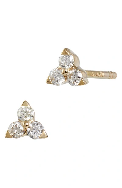 Shop Savvy Cie Jewels 14k Gold Diamond Trio Stud Earrings In Yellow