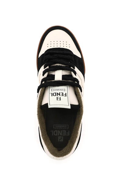 Shop Fendi Match Sneakers In Beige,black