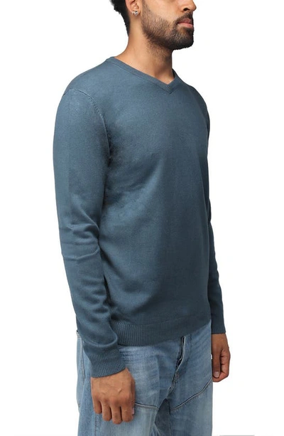 X-ray V-neck Rib Knit Sweater In Teal