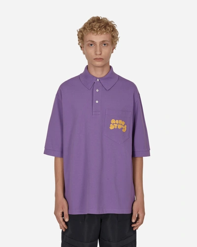 Shop Acne Studios Bubble Logo Polo T-shirt In Purple