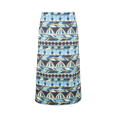 Shop La Doublej Pencil Skirt In Umbrellas Blu