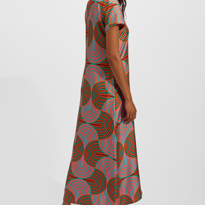 La Doublej Swing Silk Dress In Lisboa In Slinky Rosso