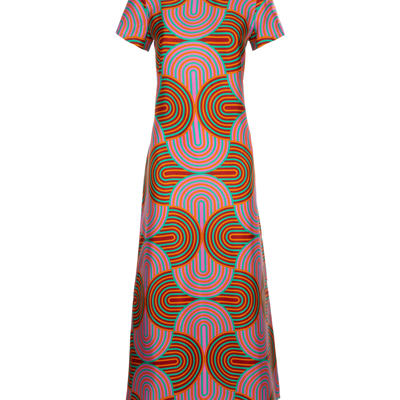 La Doublej Swing Silk Dress In Lisboa In Slinky Rosso