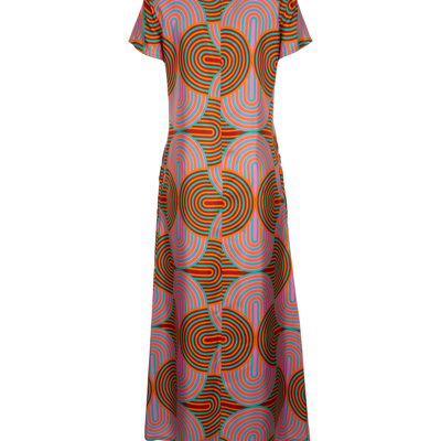 La Doublej Swing Silk Dress In Lisboa In Slinky Rosso