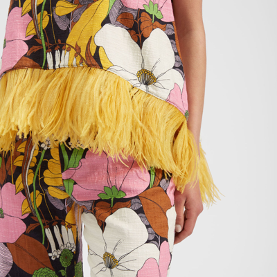 La Doublej La Scala Feather-embellished Vest In Big Flower