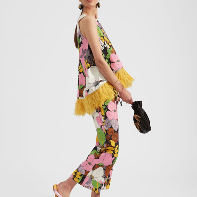 La Doublej Hendrix Floral-print Cotton-blend Trousers In Big Flower