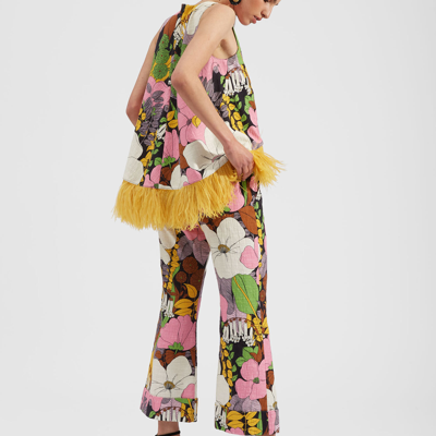 La Doublej Hendrix Floral-print Cotton-blend Trousers In Big Flower