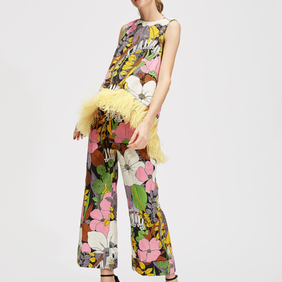 La Doublej Hendrix Floral-print Cotton-blend Trousers In Big Flower