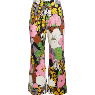 La Doublej Hendrix Floral-print Cotton-blend Trousers In Big Flower