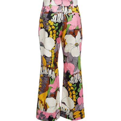 La Doublej Hendrix Floral-print Cotton-blend Trousers In Big Flower