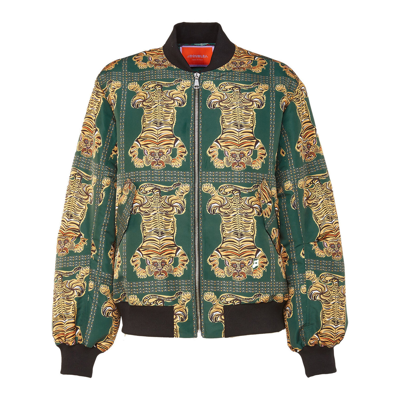 Shop La Doublej Bomber Jacket In Tiger Tiles