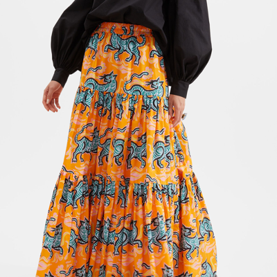Shop La Doublej Big Skirt In Crazy Tigers