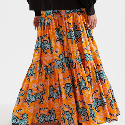 Shop La Doublej Big Skirt In Crazy Tigers