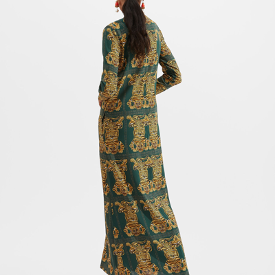 Ladoublej Long Sleeve Swing Dress In Tiger Tiles
