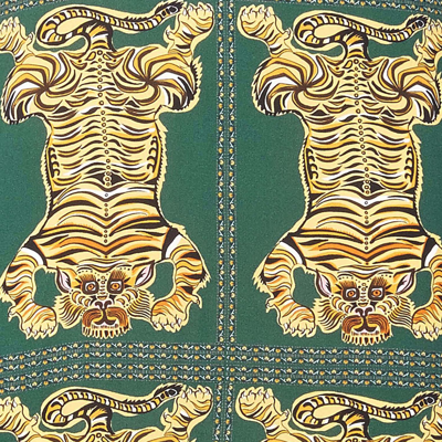Shop Ladoublej Long Sleeve Swing Dress In Tiger Tiles