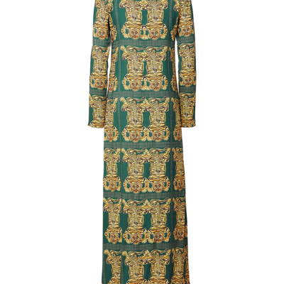 Ladoublej Long Sleeve Swing Dress In Tiger Tiles