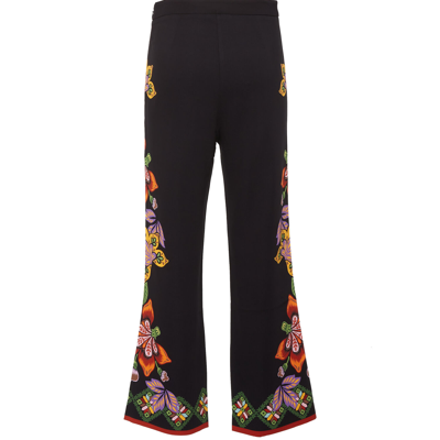 Shop La Doublej Stretch Pants (placée) In Folk Flowers Nero Placée