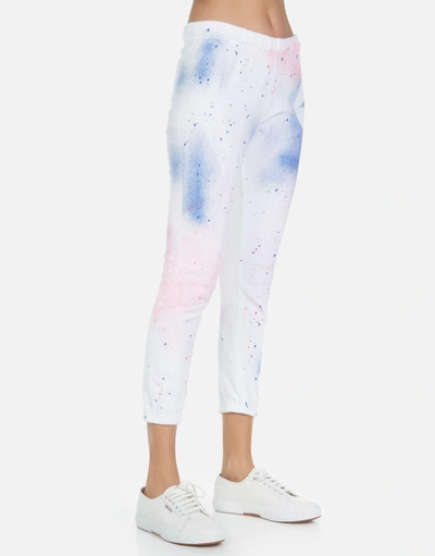 Lauren Moshi Alana Galaxy Lip Sweatpant In White Galaxy In White Galaxy Splatter