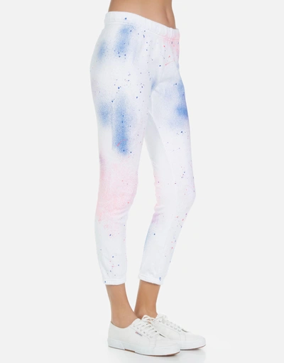 Lauren Moshi Alana Galaxy Lip Sweatpant In White Galaxy In White Galaxy Splatter