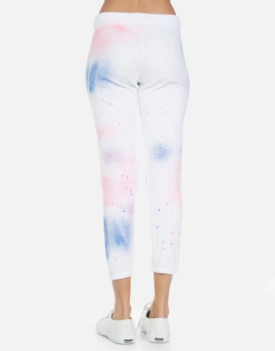 Lauren Moshi Alana Galaxy Lip Sweatpant In White Galaxy In White Galaxy Splatter