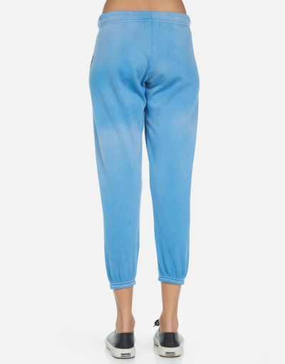 Lauren Moshi Alana Heart Leopard Sweatpant In Faded Riptide