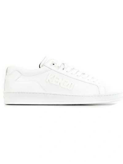 Kenzo White Leather Tennix Sneakers