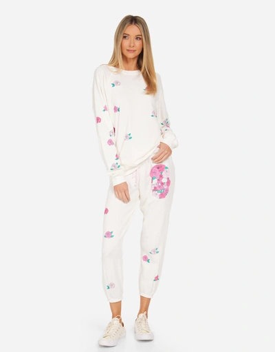 Lauren Moshi Anela Pink Rose Skull In Milk