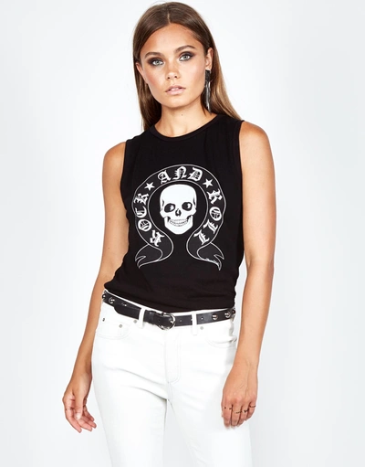 Shop Lauren Moshi Ashlin R & R Skull Banner In Black