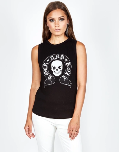 Shop Lauren Moshi Ashlin R & R Skull Banner In Black