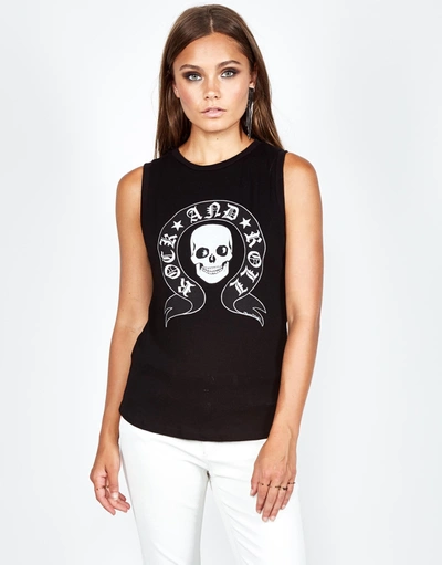 Lauren Moshi Ashlin R & R Skull Banner In Black