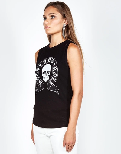 Shop Lauren Moshi Ashlin R & R Skull Banner In Black