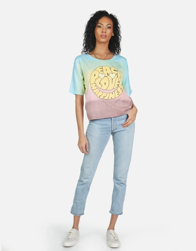 Lauren Moshi Barbie Text Happy Face In Rainbow Ombre