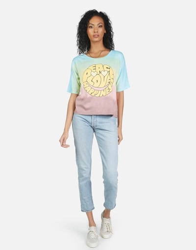 Lauren Moshi Barbie Text Happy Face In Rainbow Ombre