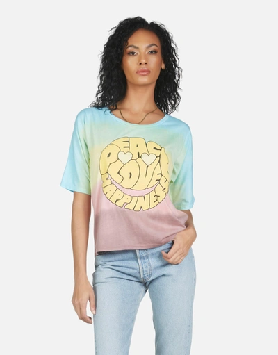 Lauren Moshi Barbie Text Happy Face In Rainbow Ombre