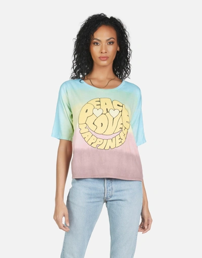 Lauren Moshi Barbie Text Happy Face In Rainbow Ombre